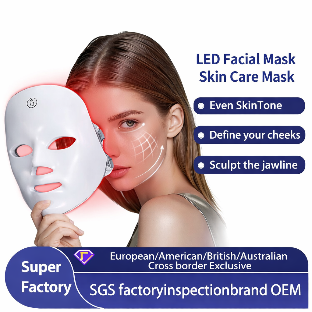 7-Color LED Light Therapy Facial Mask – Anti-Aging Red Light Skin Rejuvenation Beauty Device